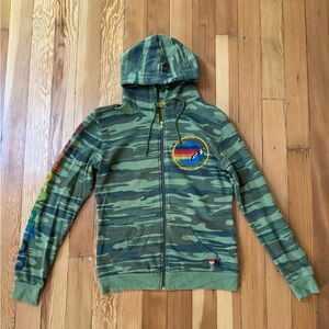 Aviator Nation camo zip-up hoodie